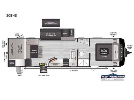 Cougar Half-Ton 30BHS Floorplan