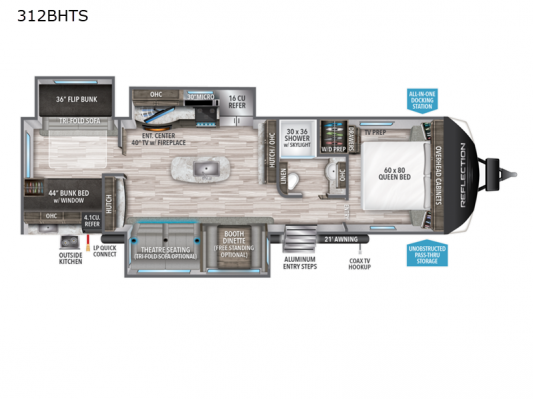 Reflection 312BHTS Floorplan