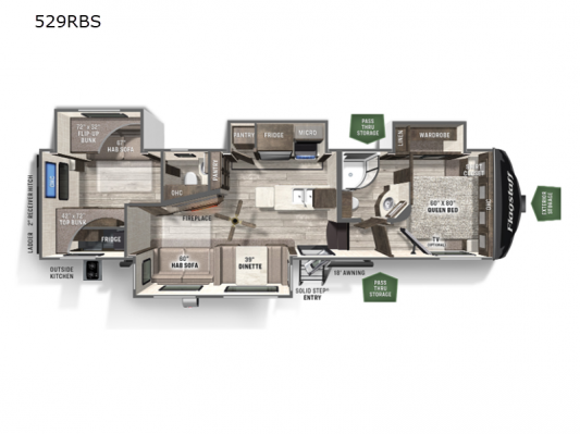 Flagstaff Super Lite 529RBS Floorplan