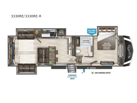Solitude S-Class 3330RE Floorplan