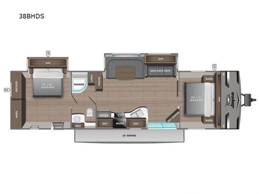 Jay Flight 38BHDS Floorplan