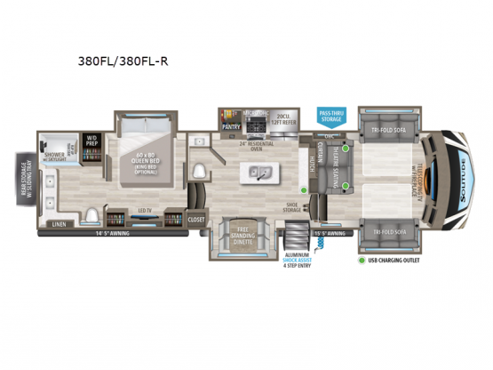 Solitude 380FL R Floorplan Image