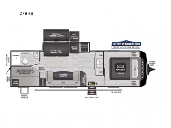 Cougar Half-Ton 27BHS Floorplan Image