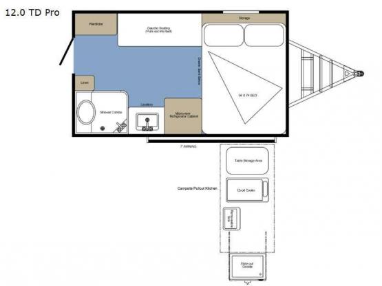 Clipper Camping Trailers 12.0 TD PRO Floorplan Image