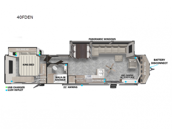 Wildwood Lodge 40FDEN Floorplan Image