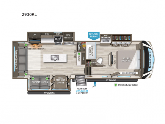Solitude S-Class 2930RL Floorplan Image