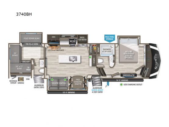 Solitude S-Class 3740BH Floorplan Image