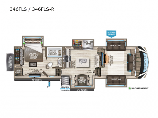 Solitude 346FLS Floorplan Image