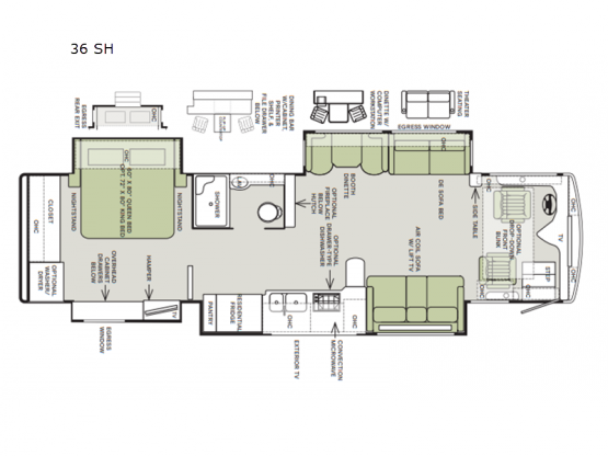 Phaeton 36 SH Floorplan Image