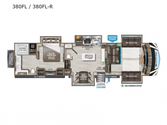 Solitude 380FL Floorplan Image