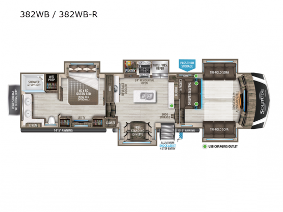 Solitude 382WB Floorplan Image