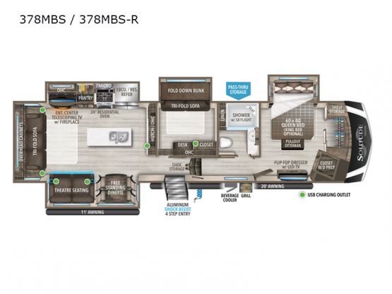 Solitude 378MBS R Floorplan Image