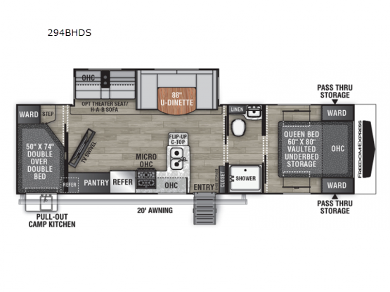 Freedom Express Ultra Lite 294BHDS Floorplan Image