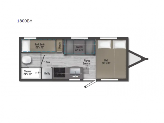 Micro Minnie 1800BH Floorplan Image