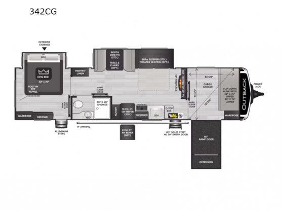 Outback 342CG Floorplan Image