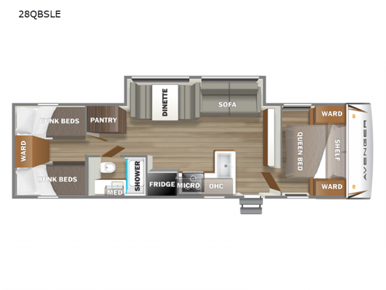 Avenger 28QBSLE Floorplan Image