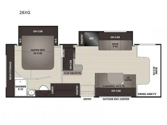 Cross Trail XL 26XG Ford E-450 Floorplan Image