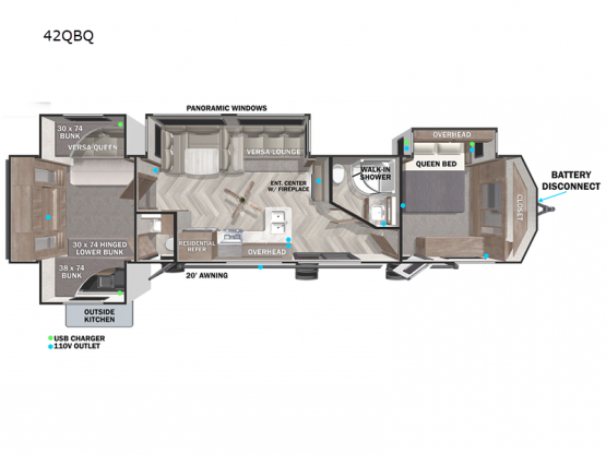 Wildwood Lodge 42QBQ Floorplan Image