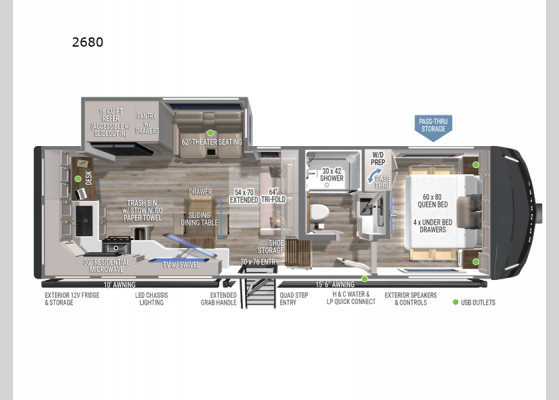 Floorplan - 2025 Model Z 2680 Fifth Wheel