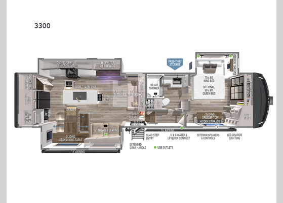 Floorplan - 2025 Model Z 3300 Fifth Wheel