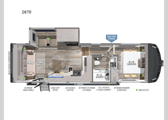 Floorplan - 2025 Model Z 2670 Fifth Wheel