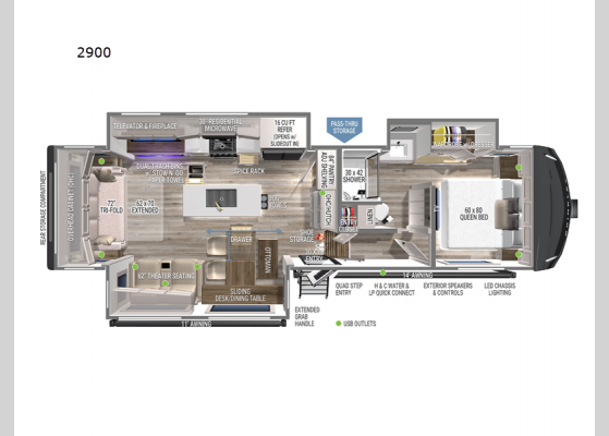 Floorplan - 2025 Model Z 2900 Fifth Wheel