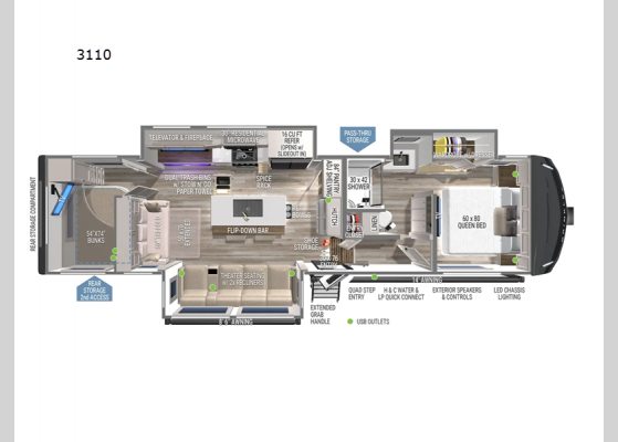 Floorplan - 2025 Model Z 3110 Fifth Wheel