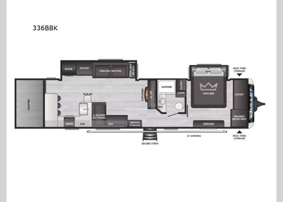 Floorplan - 2025 Bullet 336BBK Travel Trailer