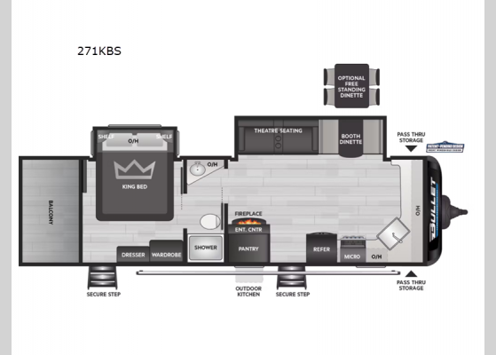 Floorplan - 2025 Bullet 271KBS Travel Trailer