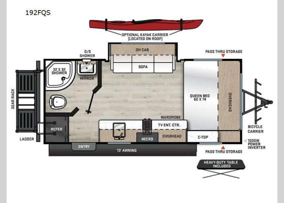 Floorplan - 2025 Catalina Expedition 192FQS Travel Trailer