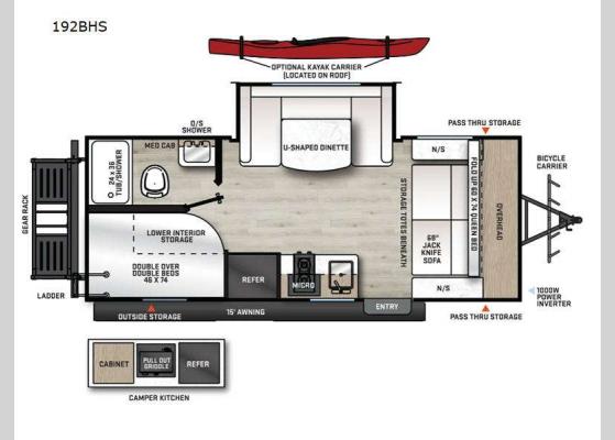 Floorplan - 2025 Catalina Expedition 192BHS Travel Trailer