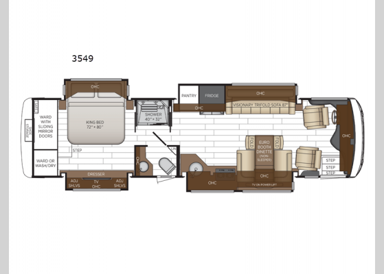 Floorplan - 2025 New Aire 3549 Motor Home Class A - Diesel