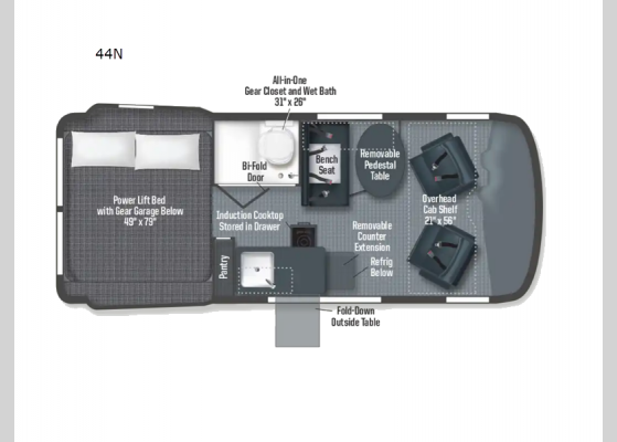 Floorplan - 2025 Revel Sport 44N Motor Home Class B - Diesel