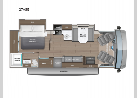 Floorplan - 2025 Vision SE 27ASE Motor Home Class A