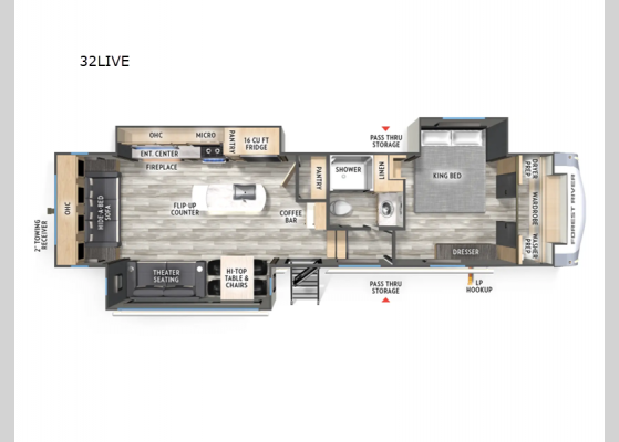 Floorplan - 2025 Wildcat 32LIVE Fifth Wheel