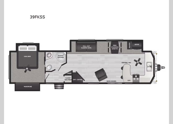 Floorplan - 2024 Retreat 39FKSS Destination Trailer