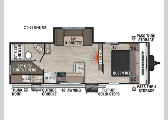 Floorplan - 2025 Connect SE C241BHKSE Travel Trailer