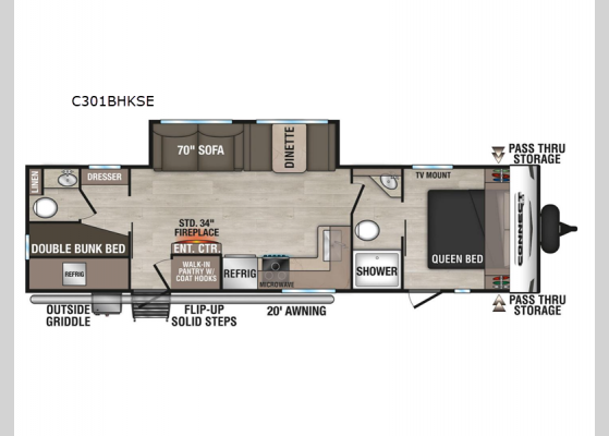 Floorplan - 2025 Connect SE C301BHKSE Travel Trailer