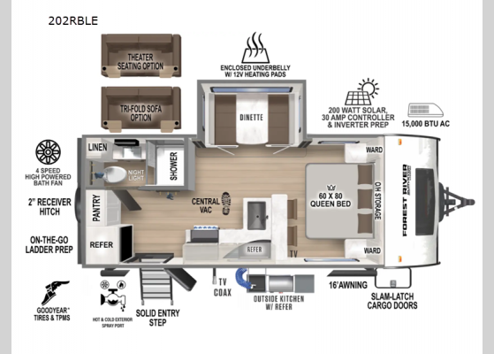 Floorplan - 2025 Surveyor Legend 202RBLE Travel Trailer