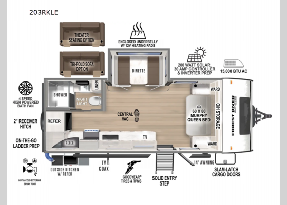 Floorplan - 2025 Surveyor Legend 203RKLE Travel Trailer