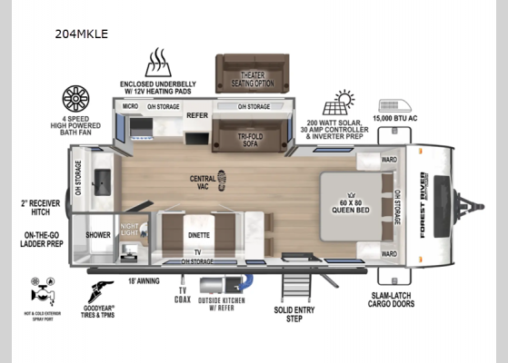 Floorplan - 2025 Surveyor Legend 204MKLE Travel Trailer