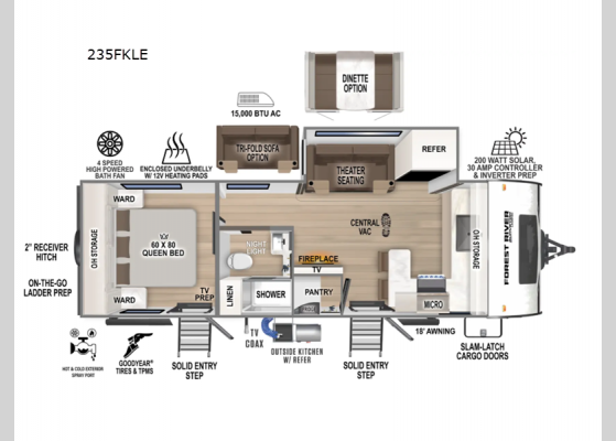 Floorplan - 2025 Surveyor Legend 235FKLE Travel Trailer