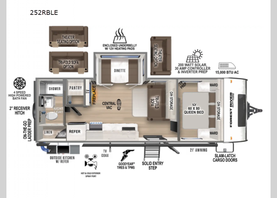 Floorplan - 2025 Surveyor Legend 252RBLE Travel Trailer