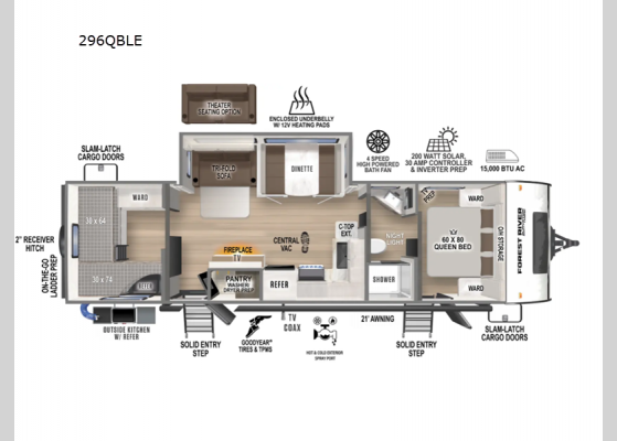 Floorplan - 2025 Surveyor Legend 296QBLE Travel Trailer