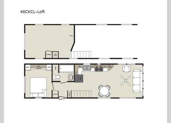 Floorplan - 2025 Summit 40CKCL - Loft Park Models