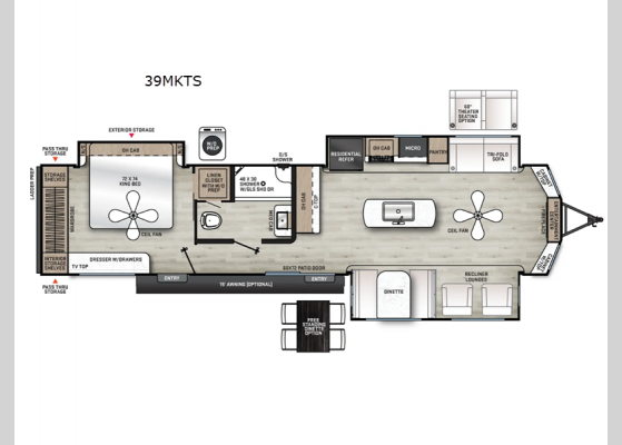 Floorplan - 2025 Catalina Destination Series 39MKTS Destination Trailer