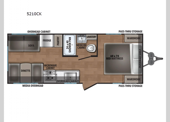 Floorplan - 2025 Northern Spirit DLX 5210CK Travel Trailer