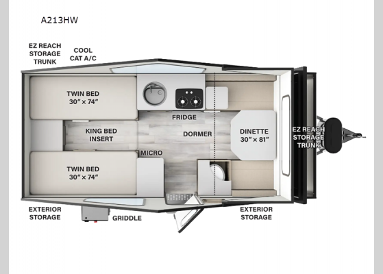 Floorplan - 2024 Rockwood Hard Side High Wall Series A213HW A-Frames