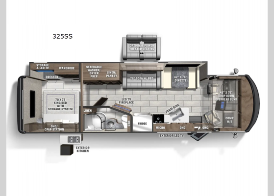 Floorplan - 2025 Encore 325SS Motor Home Class A