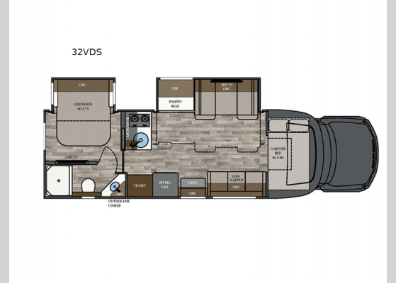 Floorplan - 2025 Veracruz 32VDS Motor Home Super C - Diesel